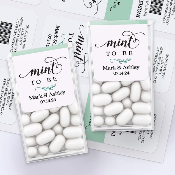 Personalisierte Tic Tac-Etiketten - Mint To Be Hochzeitsbevorzugungen Aufkleber für Tic Tac Mints, Custom Mint to be Favors Labels, Jahrestag