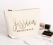 Personalized Bridesmaid Gifts, Bridesmaid Makeup Bags, Cosmetic Bags, Toiletry Bags For Bridesmaids, Bridesmaids Pouches, Rose Gold, Gold 