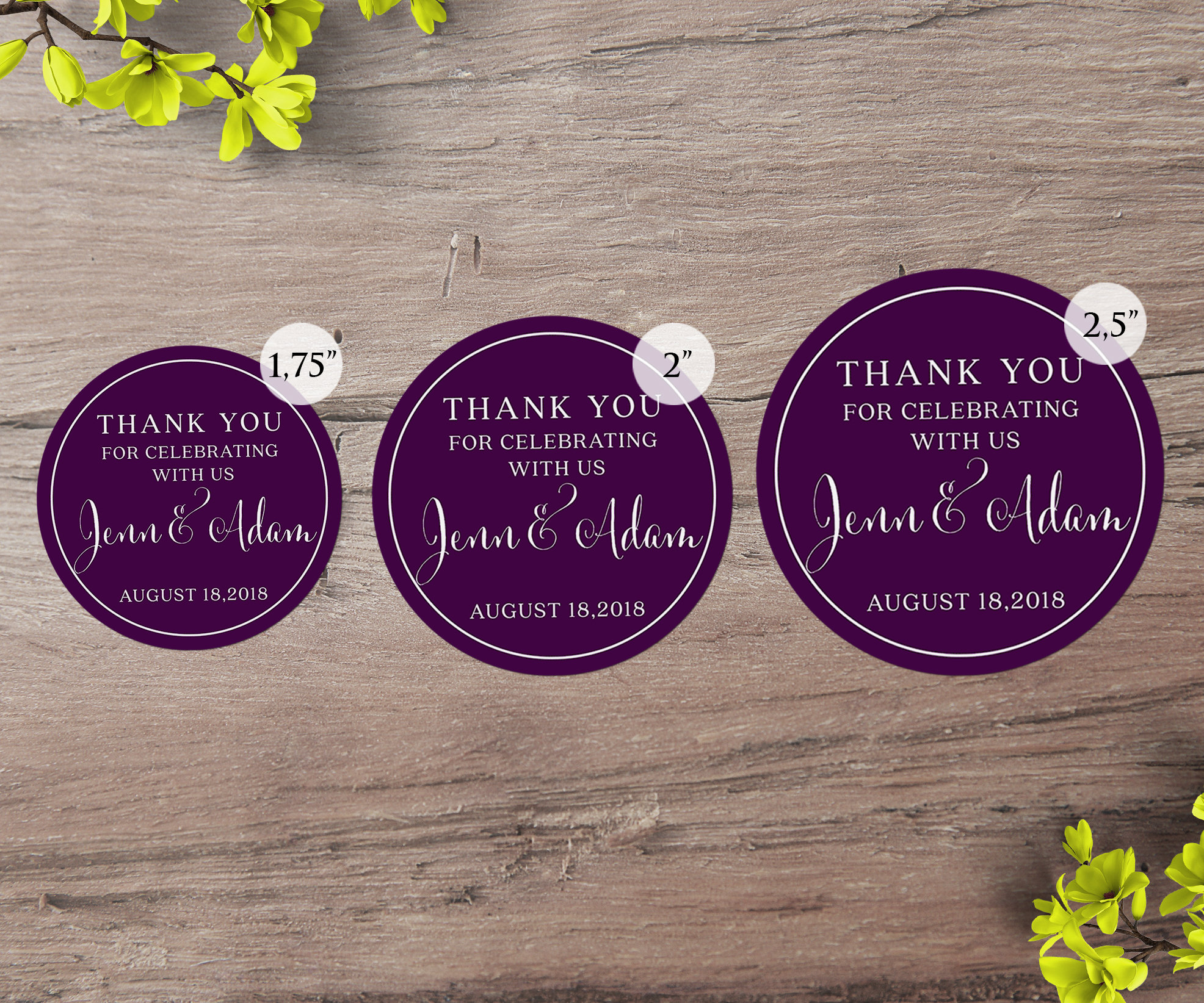 Wedding Stickers Custom Wedding Labels Thank You Favors Etsy