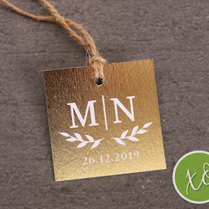 Real Gold Foil Wedding Gift tags Personalized Initial Wedding Tags Custom Gift Tags Wedding Party Decoration Gold Foil Gift Tags Wedding