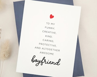 To my Awesome Boyfriend Card, Funny Love Note Card for Boyfriend, Just Because Card, Birthday Card for Boyfriend, Boyfriend Anniversary Card