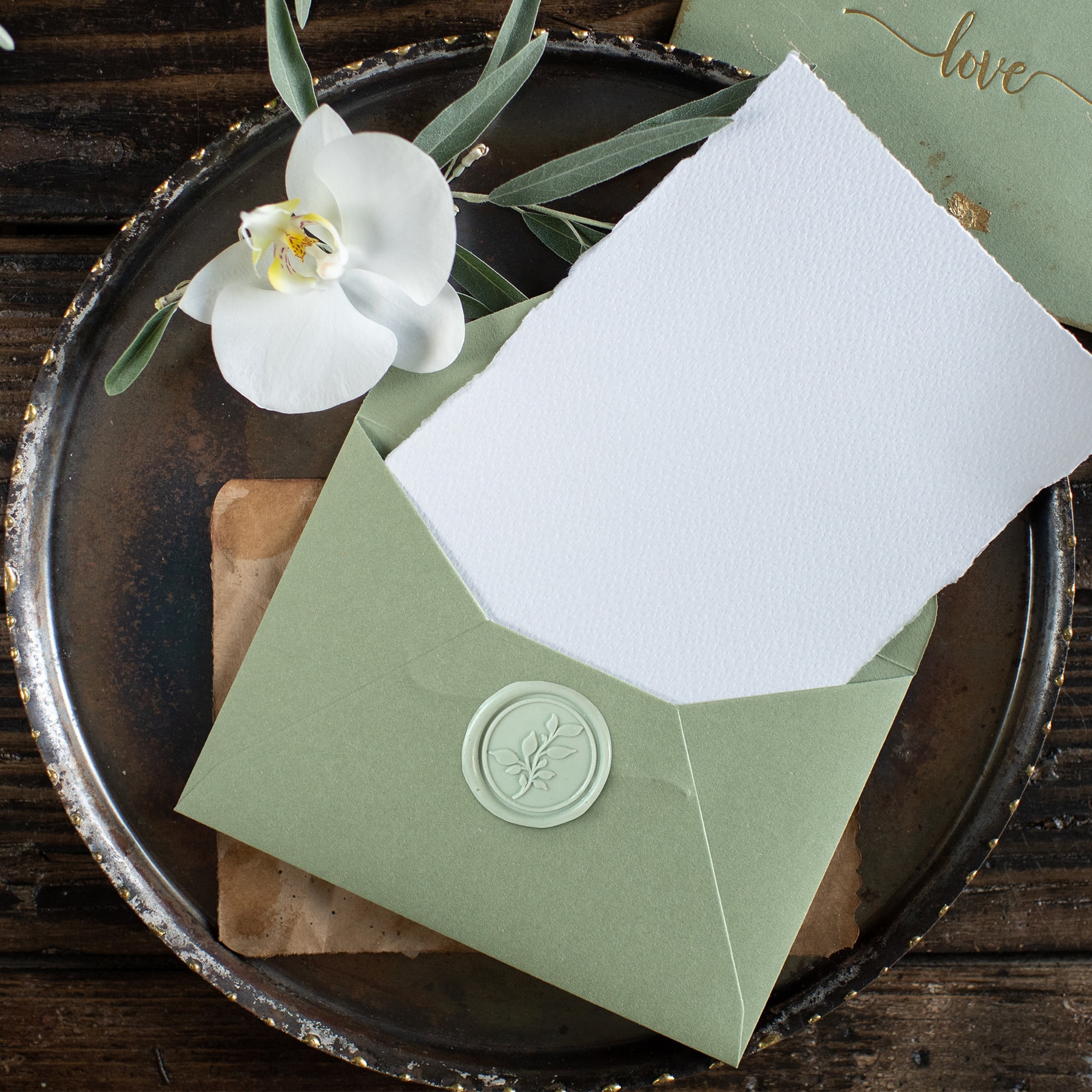 Sage Green Wedding Wax Seal Stickers, Botanical Envelope Seals - Etsy