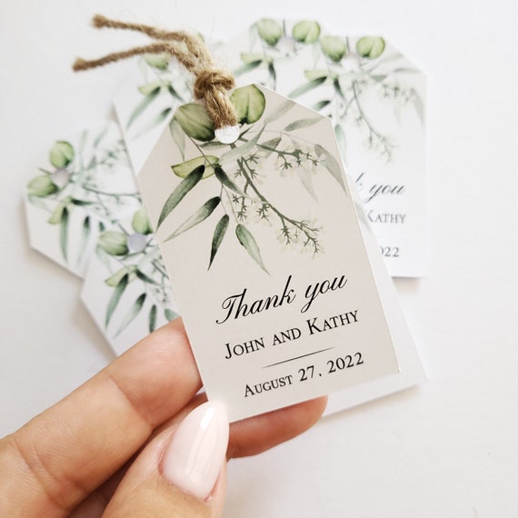 Eucalyptus Thank You Template Wedding Welcome Bag Tag Gift 