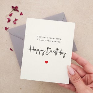 Vous êtes tout ce que j'ai toujours voulu Jolie carte de joyeux anniversaire pour petit ami, petite amie, femme, mari, fiancé, boîte-cadeau d'anniversaire image 2