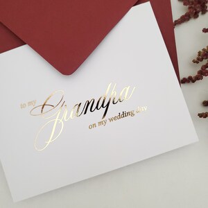 Al mio nonno per il giorno delle mie nozze Biglietto di auguri con lamina d'oro, argento e oro rosa Set di biglietti per il giorno delle nozze Biglietto di auguri per il nonno Biglietto per mio nonno