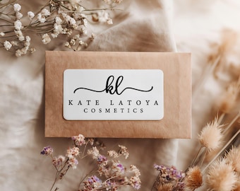 Etiquetas de marca personalizadas pequeñas: empaques comerciales elegantes con monogramas de artistas