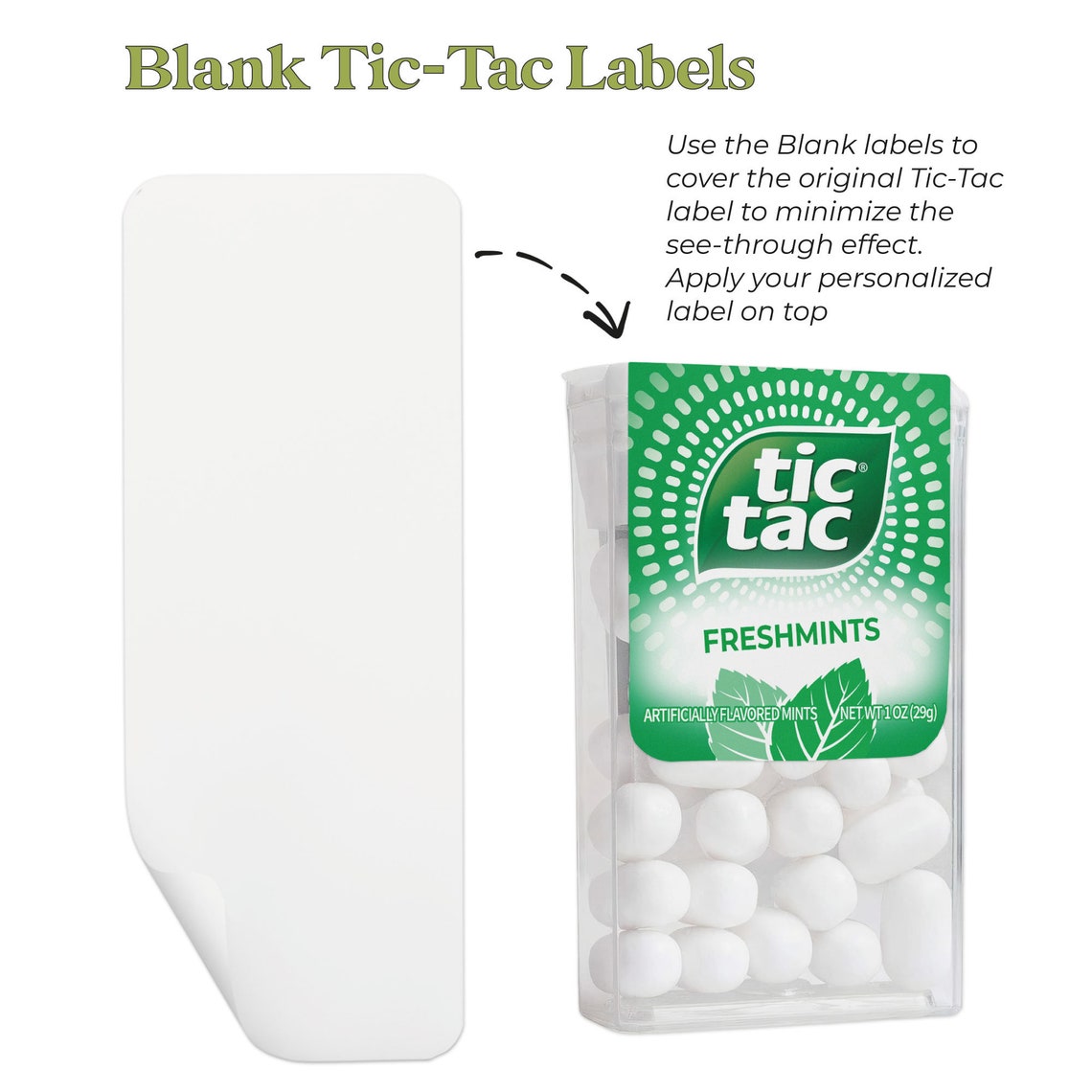 Mint to Be Tic Tac Labels, Greenery Wedding Favor Stickers ...