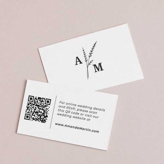 QR Code Wedding Website Cards Gold Foiled Wedding Website 