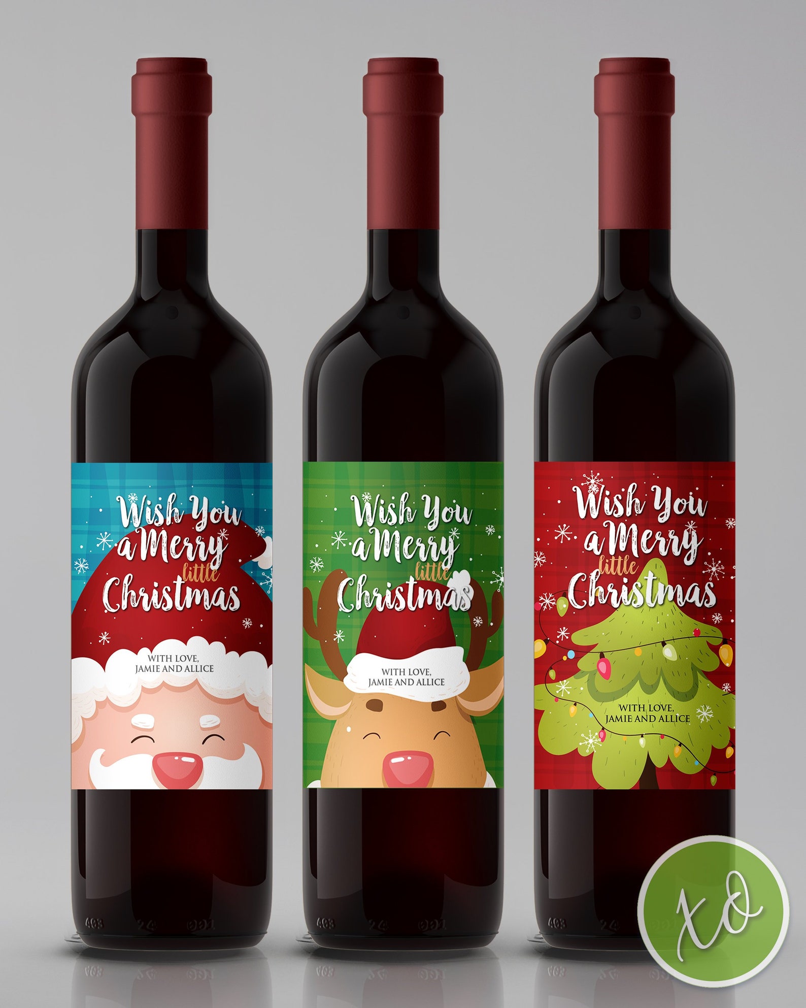 Fun Christmas Gift Wine Labels Christmas Wine Labels Holiday Etsy