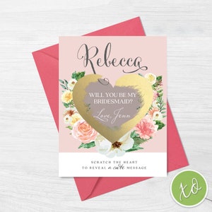 Carte à gratter Serez-vous ma demoiselle d'honneur Carte à gratter Proposition de demoiselle d'honneur Cadeau de demoiselle d'honneur Carte de mariage Fête de mariage demoiselle d'honneur Carte à gratter
