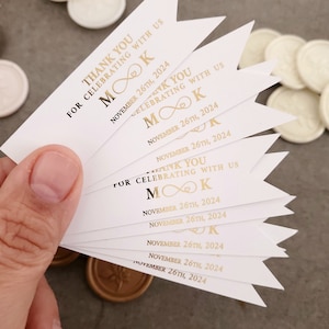Infinity Gold verijdelde bruiloft gunst Tags voor geschenken met aangepaste monogrammen, Rose Gold Gift Favor tags voor dozen Welkom tassen snoep kaarsen