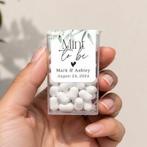 Custom Mint to Be Tic Tac Stickers Personalized Botanical Mint to Be Labels for Tic Tacs Wedding Mint Favors Eucalyptus Favor Labels
