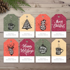 Etichette natalizie Etichette regalo di Natale assortite Etichette regalo di festa Etichette per confezioni regalo Etichette personalizzate per bomboniere natalizie Decorazioni per feste di Natale