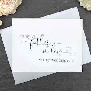 Carte de vœux pour mon beau-père le jour de mon mariage, carte de mariage pour beau-père, carte de remerciement pour mariage à mon beau-père, cartes de mariage