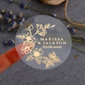 Gold Foiled Wedding Stickers Floral Favor Labels, Personalized Envelope Seals product logo
