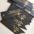 Personalized Black Thank You Tags Custom Small Gift Tags with Gold Foil, Thank you for celebrating with us Tags for Party Favors for Wedding product logo