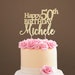 50 Birthday Cake Topper, 50th Birthday Cake Topper, Fifty Birthday Cake Topper, Personalized Cake Topper, Gold, Silver, Birthday Topper 