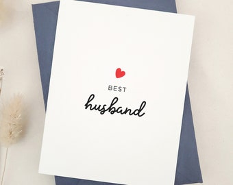 Best Husband Card, Valentine's Day Cards, Valentines Gifts for Him, Valentine Card for Husband, Elegant Husband Valentine's Day Cards