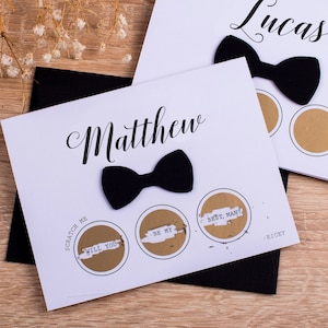 Funny Groomsmen Proposal Card, Personalized Will you be my Groomsman Scratch off for Gift Boxes, Best Man Proposal Cards Custom Man of Honor image 6