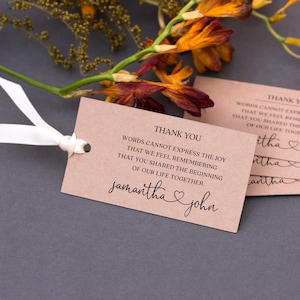 Aangepaste bruiloft gunst tags gepersonaliseerde tags gunst tag cadeau tag bruiloft tags ambachtelijke dank u tags rustieke bruiloft tags bruids welkom tags