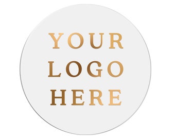 Custom Foiled Clear Logo Labels Stickers Personalized Business Logo, Round Logo Label, Transparent Gold Foil Label, Customize Logo Stickers