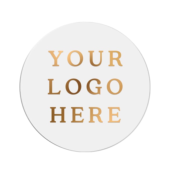 Custom Foiled Clear Logo Labels Stickers Personalized Business Logo, Round Logo Label, Transparent Gold Foil Label, Customize Logo Stickers