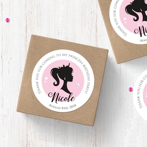 Bedankt dat je naar mijn prinses komt. Verjaardagsstickers Verjaardag Gepersonaliseerde Sticker Roze Aangepaste Stickers Verjaardagsfeestje Decoratie