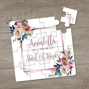 Dusty Rose Bridesmaid Proposal, Will You Be My Maid of Honor Puzzle, Flower Girl, Cards to Ask Bridesmaids, Bridal Party, Wedding Party