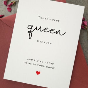 Gelukkige verjaardag koningin, verjaardagskaart voor vriendin, vrouw, verloofde, bestie leuke verjaardagskaart voor beste vriend, A Queen was Born Cadeaubonnen