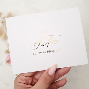 À ma soeur le jour de mon mariage, carte du jour de mariage de ma soeur, à mes frères et sœurs, cartes du jour de mariage, carte pour soeur, notes de mariage, de la mariée