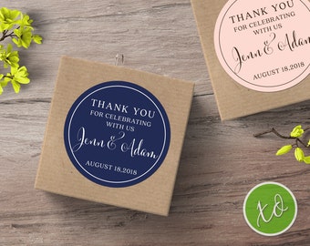 Wedding Stickers, Custom Wedding Labels, Thank you Favors, Personalized Wedding Thank You Stickers Thank You For Celebrating With Us