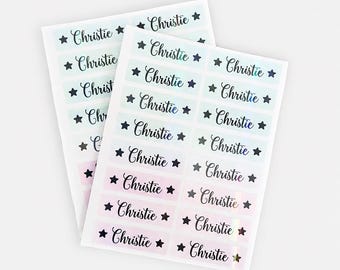 Waterproof Name Stickers for School Supplies Kid Name Labels, Custom Vinyl Stickers for Water Bottles, Notebooks, Pencils & Daycare