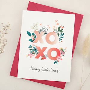 Carte XOXO Galentines, carte Happy Galentine's Day, carte de Saint-Valentin pour meilleurs amis, soeur, meilleure amie, cadeaux pour amis