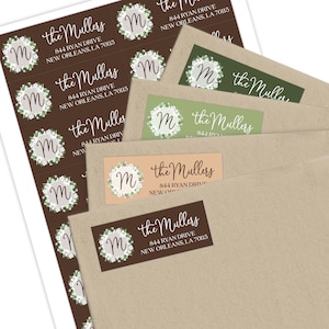 Custom White Wreath Return Address Label, Wedding Invitations Address Stickers, Business Address Label, Return Mailing Labels