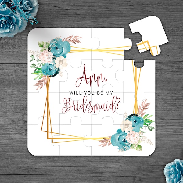 Will You Be My Bridesmaid Gift Bridesmaid Proposal Puzzle Maid of Honor Asking Bridesmaid Dusty Blue Proposal Puzzle Maid of Honor Proposal