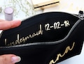 Bridesmaid Makeup Bag Bridesmaid Gift Name Makeup Organizer Cosmetic Bag Bridesmaid Pouch with Gold Foil Bridesmaid Proposal