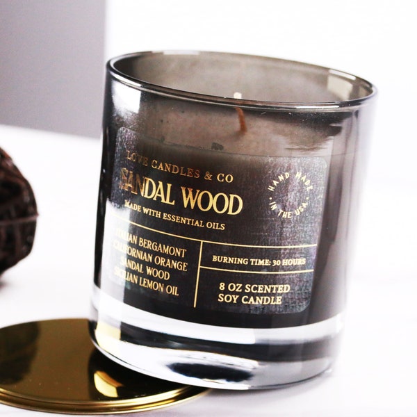 Custom Candle Label Sticker Gold Foil, Personalized Logo, Waterproof Vinyl