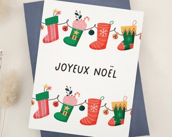 Joyeux Noel Card, Christmas Card in French, French Christmas Greetings, Carte de Voeux, French Noël Card, Merry Christmas Card in French