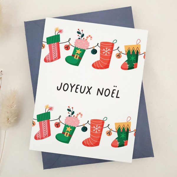 Joyeux Noel Card, Christmas Card in French, French Christmas Greetings, Carte de Voeux, French Noël Card, Merry Christmas Card in French