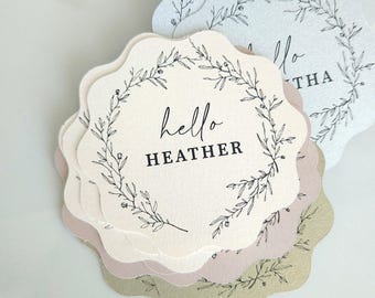 Custom Scalloped Place Cards Personalized Wedding Table Decor