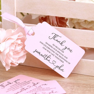 Wedding Favors Personalized Wedding Thank You For Gift Tags Wedding Favors Custom Gift Tags Wedding Favor Tags in Pink Bridal Party Decor