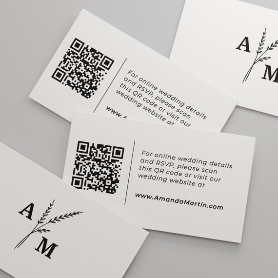 QR Code Wedding Website Cards Gold Foiled Wedding Website 