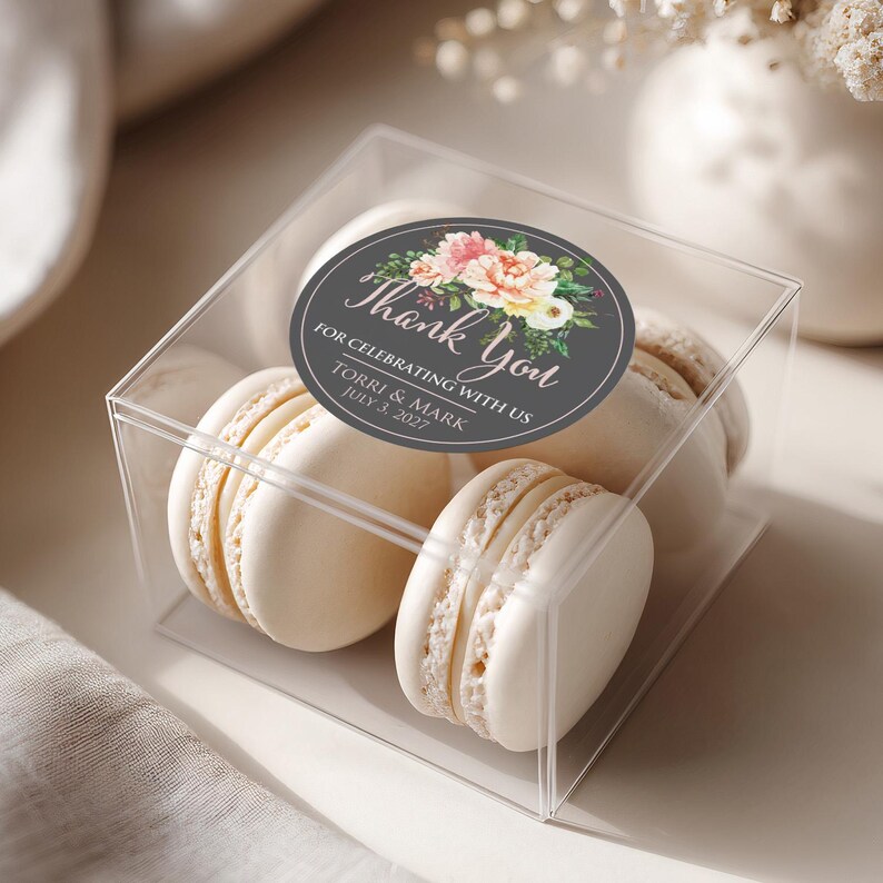 Hochzeitsbevorzugungs-Aufkleber, personalisierte Blumen-Dankeschön-Etiketten für Geschenke und Verpackung, Brautduschenbevorzugung Bild 2