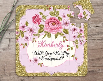 Vintage Will you be my Bridesmaid Puzzle Vintage Wedding Bridesmaid Proposal Asking Bridesmaids Wedding Invitation