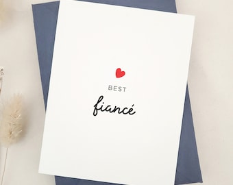 Best Fiance Card, Fiancé Valentine Card, Valentines Gifts for Fiance, Valentine Card for Him, Elegant Fiance Valentine's Day Cards