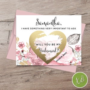 Carte à gratter de demoiselle d'honneur Cadeau de demoiselle d'honneur Demander une proposition de demoiselle d'honneur J'ai quelque chose d'important à vous demander Voulez-vous être ma demoiselle d'honneur