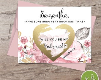 Bridesmaid Scratch Off Card Bridesmaid Gift Asking Bridesmaid Proposal I have Something Important To Ask You Will You Be My Bridesmaid