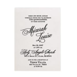 Frosted Quinceañera Invitation with Rose Gold Foil Print – Elegant 15th Birthday Invite image 2