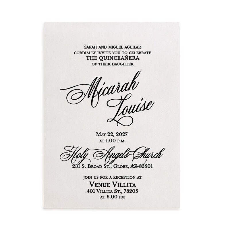 Frosted Quinceañera Invitation with Rose Gold Foil Print – Elegant 15th Birthday Invite image 2