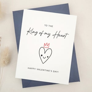 Al Re del mio Cuore, biglietto di San Valentino per fidanzato, marito, fidanzato, regalo di San Valentino per lui, semplice biglietto di auguri per San Valentino